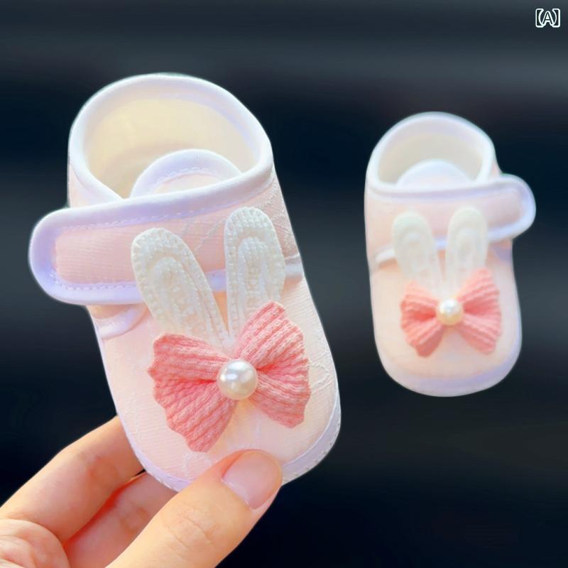 ベビーシューズ 女の子 春秋 プリンセス かわいい 歩き始め ソフトソール コットン...