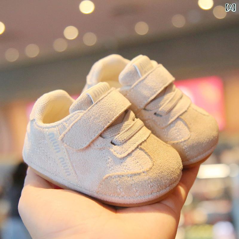 ベビーシューズ 男の子 女の子 春 韓国 トレンド 起毛素材 柔らかいソール 滑り止...