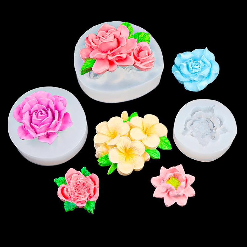 ケーキ モールド シリコン クチナシ花 立体 フラワー DIY デコレーション ベーキング スイーツ チョコ..