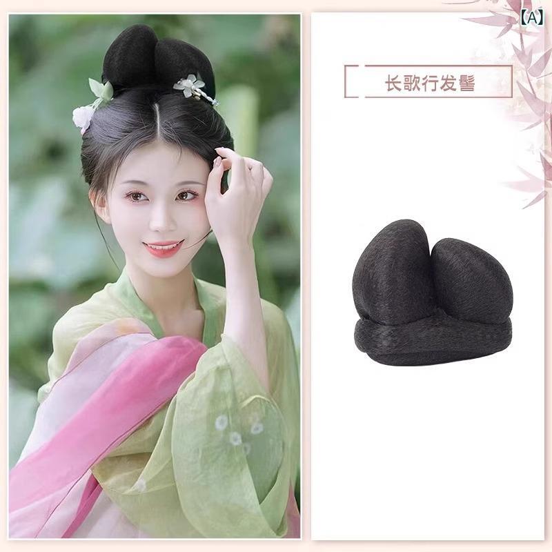 ウィッグ レディース 唐風 アップヘア 古典スタイル ヘアパック 普段使い 短め スタイリング ベース 古風 ヘアアクセサリー かわいい ヘアアレンジ