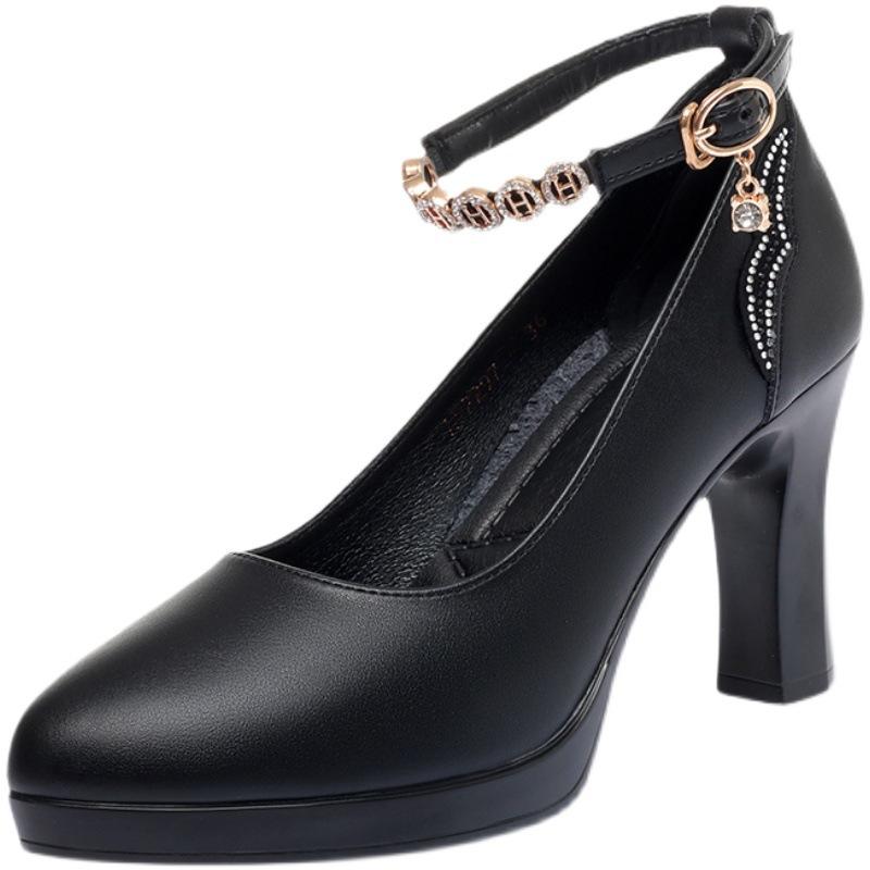 パンプス レディース 50代 大人女性 チャイナドレス ダンス 合成レザー ウェッジヒール ラウンドトゥ アンクルストラップ ビジネス 宴会 春夏秋 オフホワイト ブラック