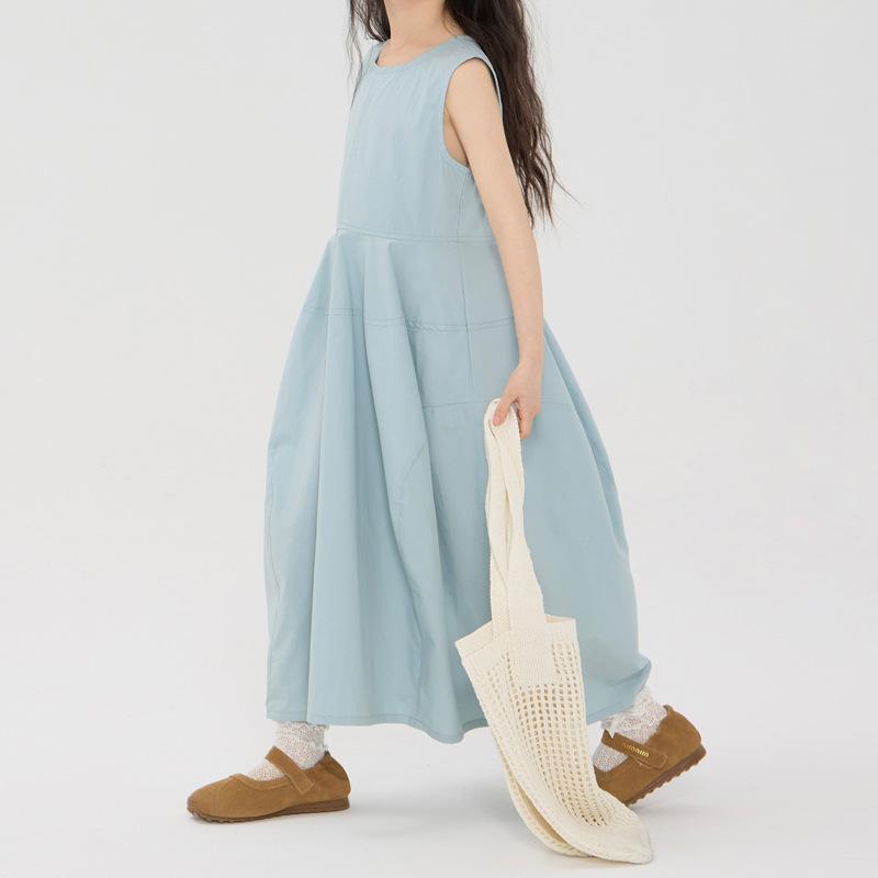 ワンピース 女の子 夏 キャミソール ノースリーブ フレンチスタイル 綿 柔らかい素...