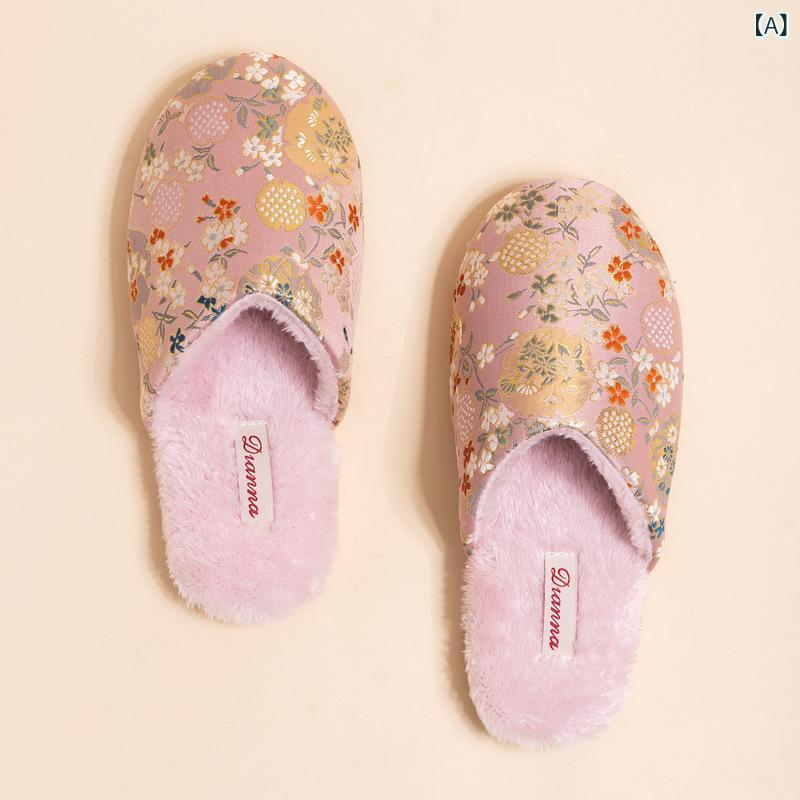 スリッパ メンズ レディース 室内 家居 刺繍 コットン 秋冬 暖かい 防滑 裏起毛 ふわふわ EVA底 カジュアル ピンク グリーン ブラック かわいい 暖か 滑り止め