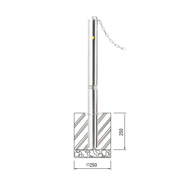 ■商品のご紹介型番JNK-8G商品番号036700520サイズ(mm)φ76.3×t2.0×H700仕様-タイプ固定式(埋込250mm)・スプリング付重量5.3kg