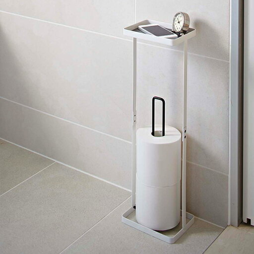 【ポイント5倍】【山崎実業】【Plate】トレイ付きトイレットペーパースタンド プレート ホワイト 7762 【ポイント5倍】【山崎実業】【Plate】トレイ付きトイレットペーパースタンド プレート ホワイト 7762