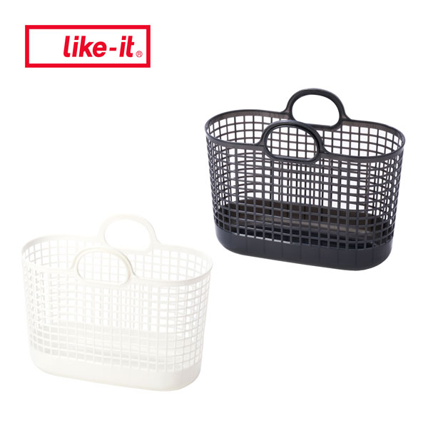 Rectangular - 【ライクイット】【洗濯バスケット】タウンバスケット LBB-09C ホワイト グレー