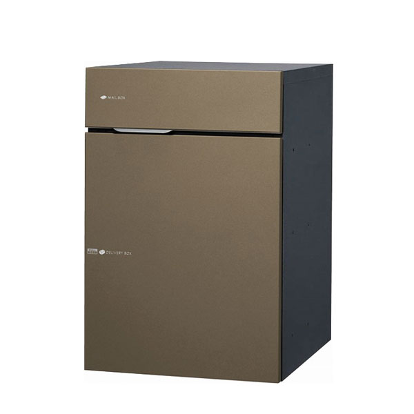 ■商品のご紹介ムダのないシンプルさで暮らしに溶け込む。受け取りの確認窓が見えないすっきりしたデザインは、建築にしっとりと溶け込みます。また使い方をできる限りシンプルにして、使いやすさを追求。家族にも宅配業者様にもやさしい宅配ポストを実現しました。60サイズと80サイズの荷物を2個同時に受け取れる宅配ポストです。郵便ポスト内寸：幅352×高さ80×奥行345mm。宅配ボックス上受取可能サイズ：幅320×高さ140×奥行365mm(ダンボール規格サイズ：宅配60サイズまで、重量10kgまで受け取れます。)宅配ボックス下受取可能サイズ：幅320×高さ258×奥行365mm(ダンボール規格サイズ：宅配80サイズまで、重量は10kgまで受け取れます。)セキュリティ：宅配ボックスはシリンダーで施錠、郵便ポストは数字を回して施錠・解錠できるダイヤル錠です。受領印付属。雨により本体上部に水がたまる場合があります。ポスト表面の保護をする際は、文字シールや塗装面に直接養生テープなどを貼らないでください。剥がれなどの不具合が発生する恐れがあります。ブロック埋め込みの際は、あらかじめ開口部を設けてブロックを施工した後に、ポストを埋め込んで施工してください。住宅の壁面には埋め込まないでください。壁付け施工はできません。 注意点：壁面へ埋込む場合は、壁厚に応じて専用の埋込用台座をご使用ください。型番324002170商品番号087600448カラーメタルブラウン材質[本体]高耐食溶融めっき鋼板[郵便投函・取出蓋]アルミ[宅配投函・取出蓋]ステンレスサイズW392×H590×D494重量18.1kg付属品専用受領印