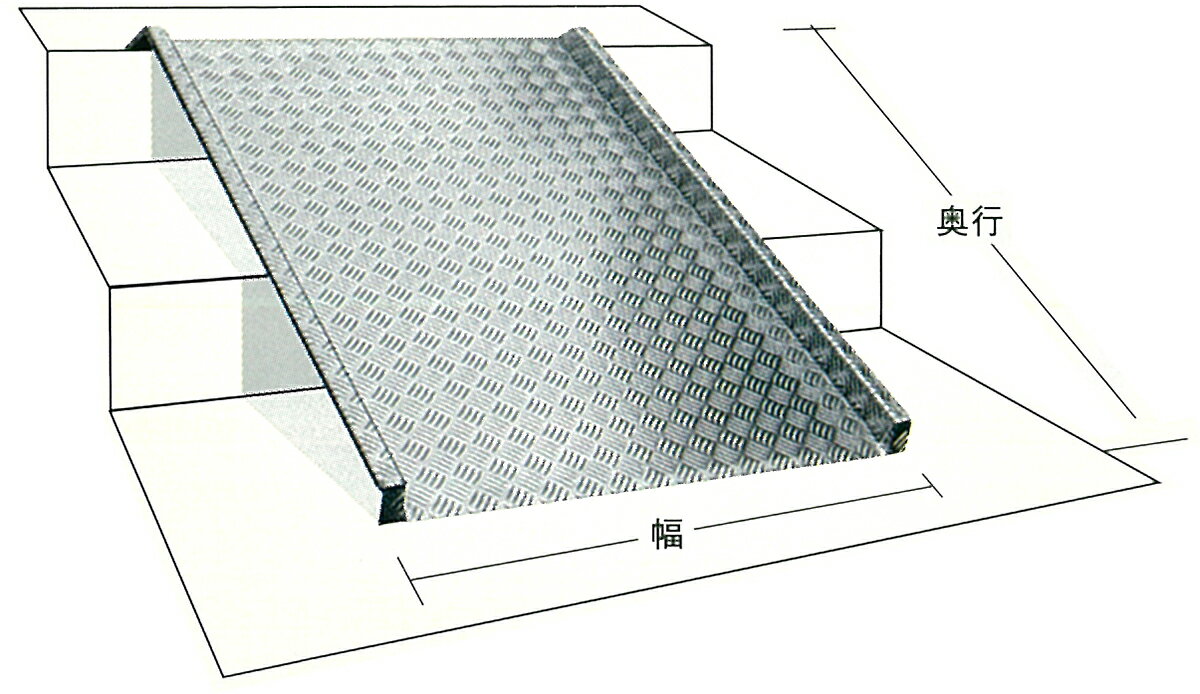 【ミスギ】【歩行者】【段差スロープ】【階段】歩行者・台車・車椅子用 アルミスロープ 400mm段差まで RA400 W905×D1500×H50～400mm 16.7kg [※代引不可]