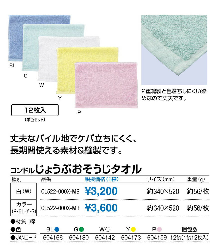 コンドル じょうぶおそうじタオル CL522-000X-MB サイズ340×520mm[CONDOR(コンドル)] [※代引不可]