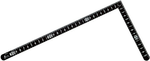 曲尺小型 サンデーカーペンター 黒色 30×15cm 裏面角目白目盛 H330×W163×D1.3mm 67g