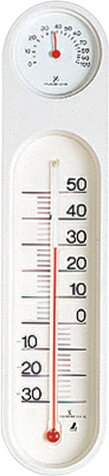 温湿度計 PCオーバル H295×W67×D19mm 100g ホワイト