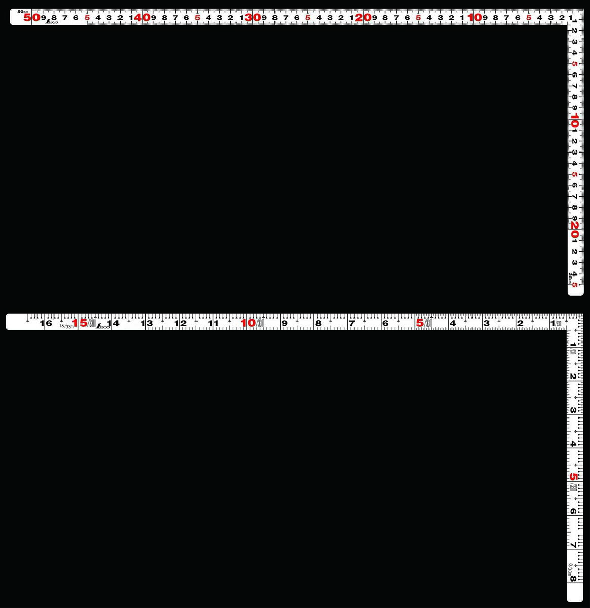 曲尺平ぴたホワイト併用目盛 50cm/1尺6寸 11183 L520(260)×W15×T1mm/90g