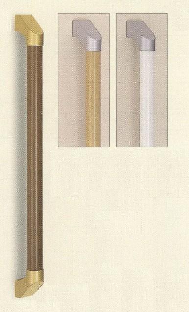 【シロクマ SHIROKUMA 白熊】 室内用補助手すり SP形手すり シルバー・ライトオーク(木目柄) サイズ600φ35 [br-565-a-600] br565a600（数量：1）