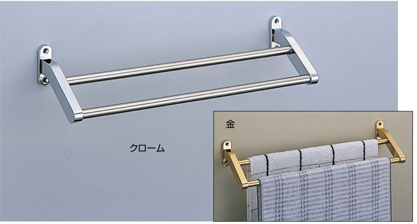 シロクマ フラット二段タオル掛け[BT-41]サイズ400 bt41（数量：1）