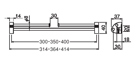 シロクマ ネクタイ掛け タイハンガーマンボウ二段掛棒[NH-2]サイズ400 nh2（数量：1）