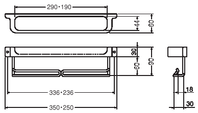 シロクマ ネクタイ掛け タイハンガーUL型ボックス二段掛棒[NH-9]サイズ250 nh9（数量：1） 3