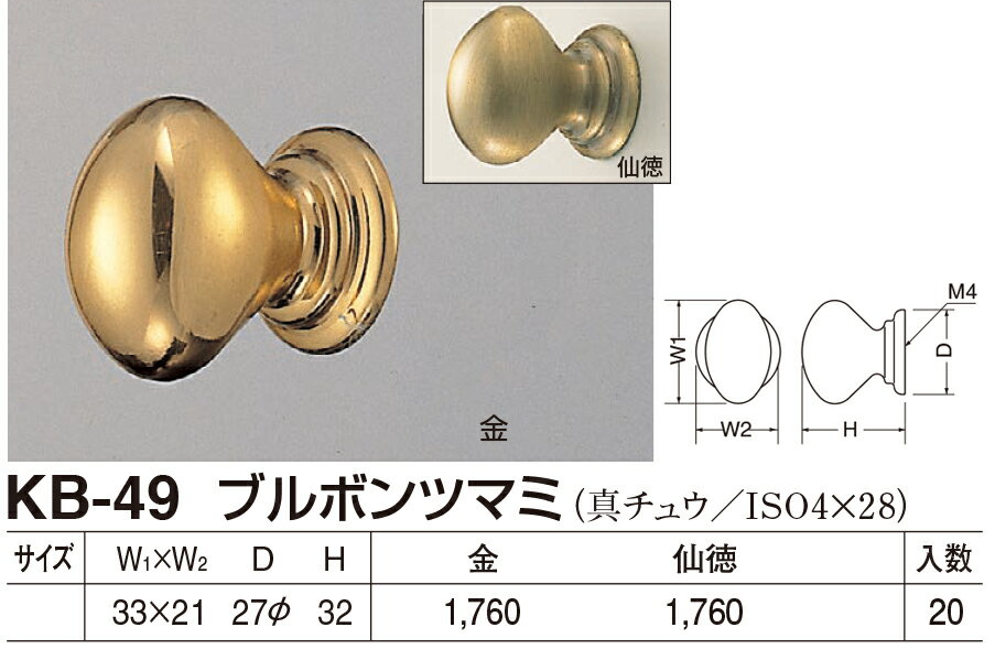 【シロクマ】ブルボンツマミ KB-49 金（数量：1）