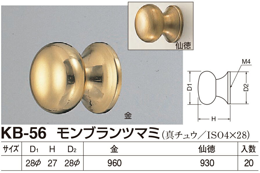 【シロクマ】モンブランツマミ KB-56 28φ 金（数量：1）