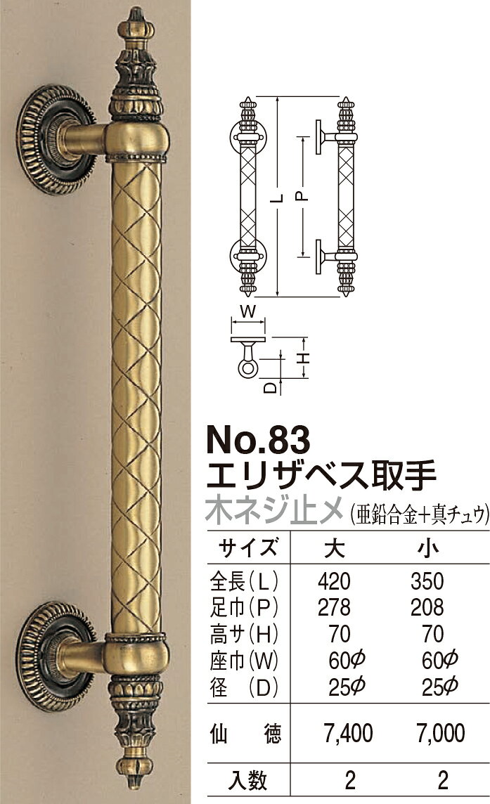 エリザベス取手 木ネジ止メ No.83 小 仙徳（数量：1）