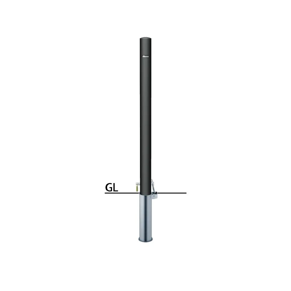 【サンポール】【差込式カギ付】マットブラックピラー FPMB-7SK フック無 F-00