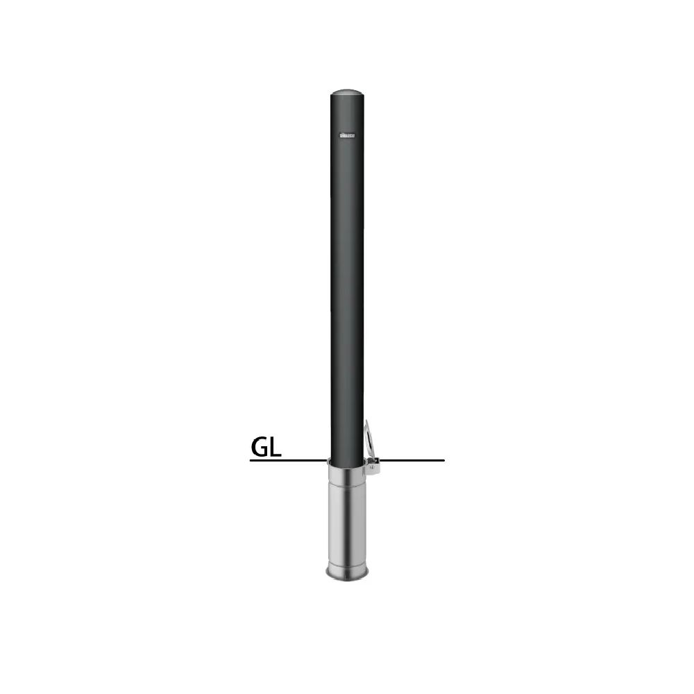 【サンポール】【差込式フタ付】マットブラックピラー FPMB-8SF フック無 F-00