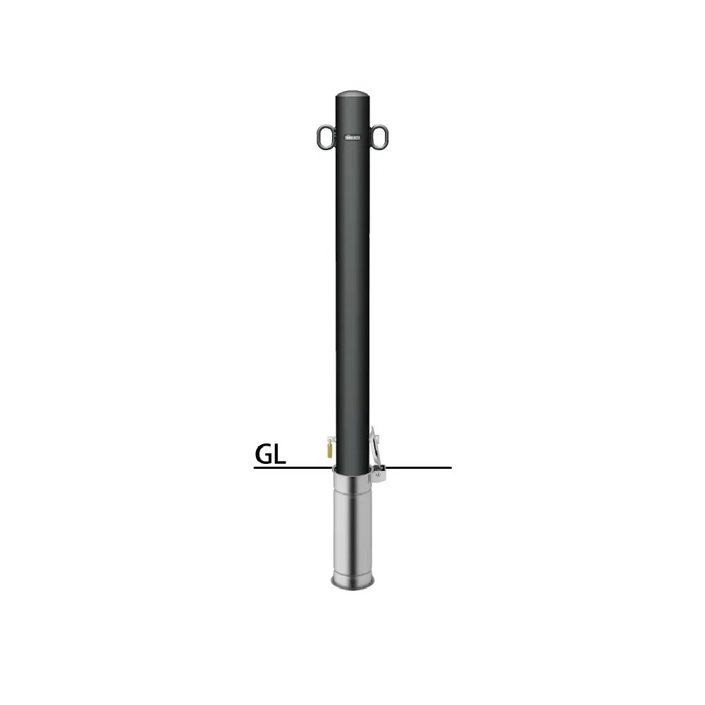 【サンポール】【差込式カギ付】マットブラックピラー FPMB-8SK 両フック F-11