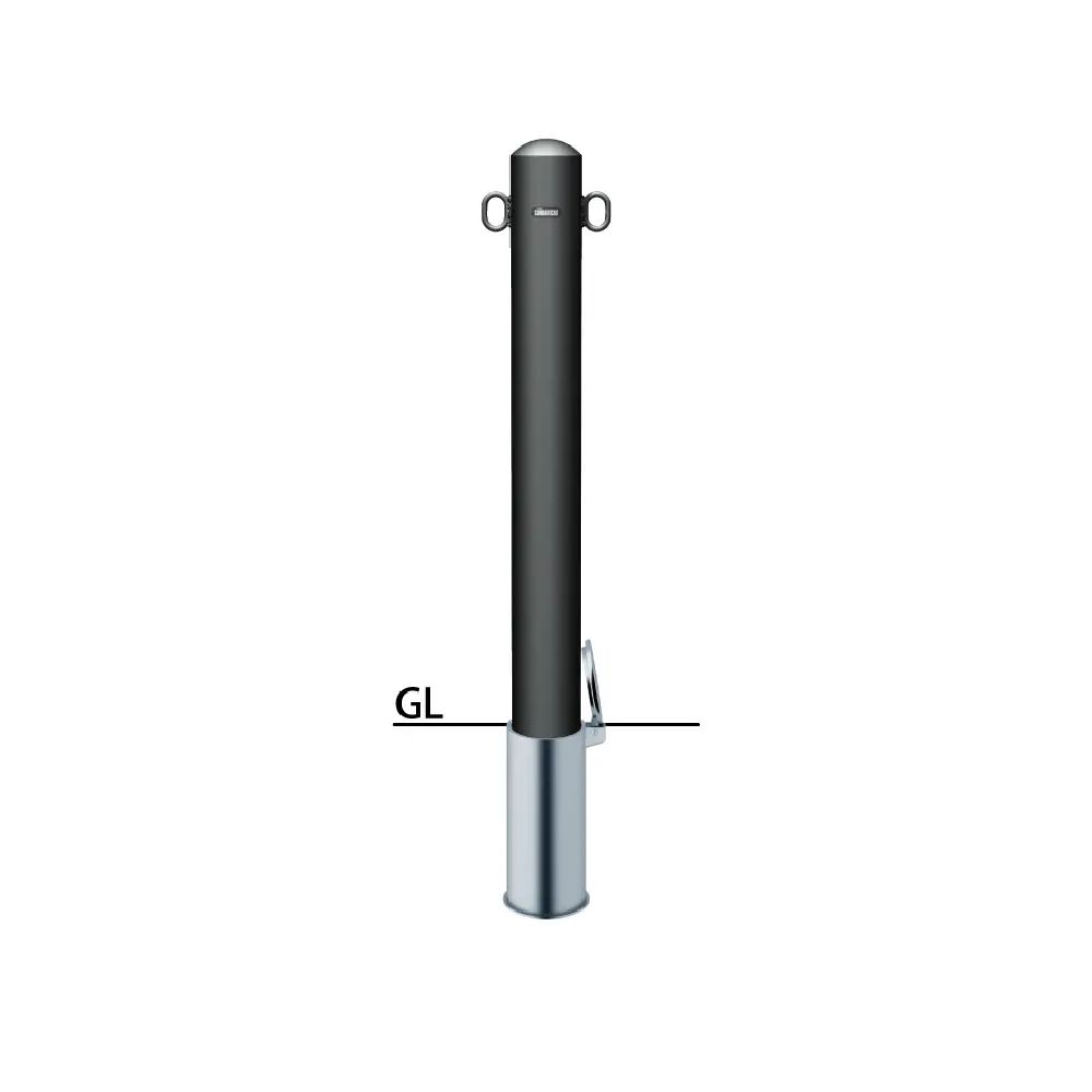 【サンポール】【差込式フタ付】マットブラックピラー FPMB-11SF 両フック F-11
