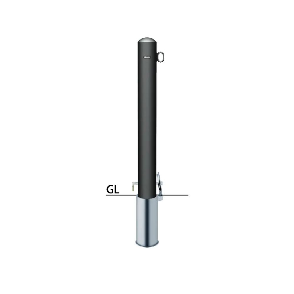 【サンポール】【差込式カギ付】マットブラックピラー FPMB-11SK 片フック F-01
