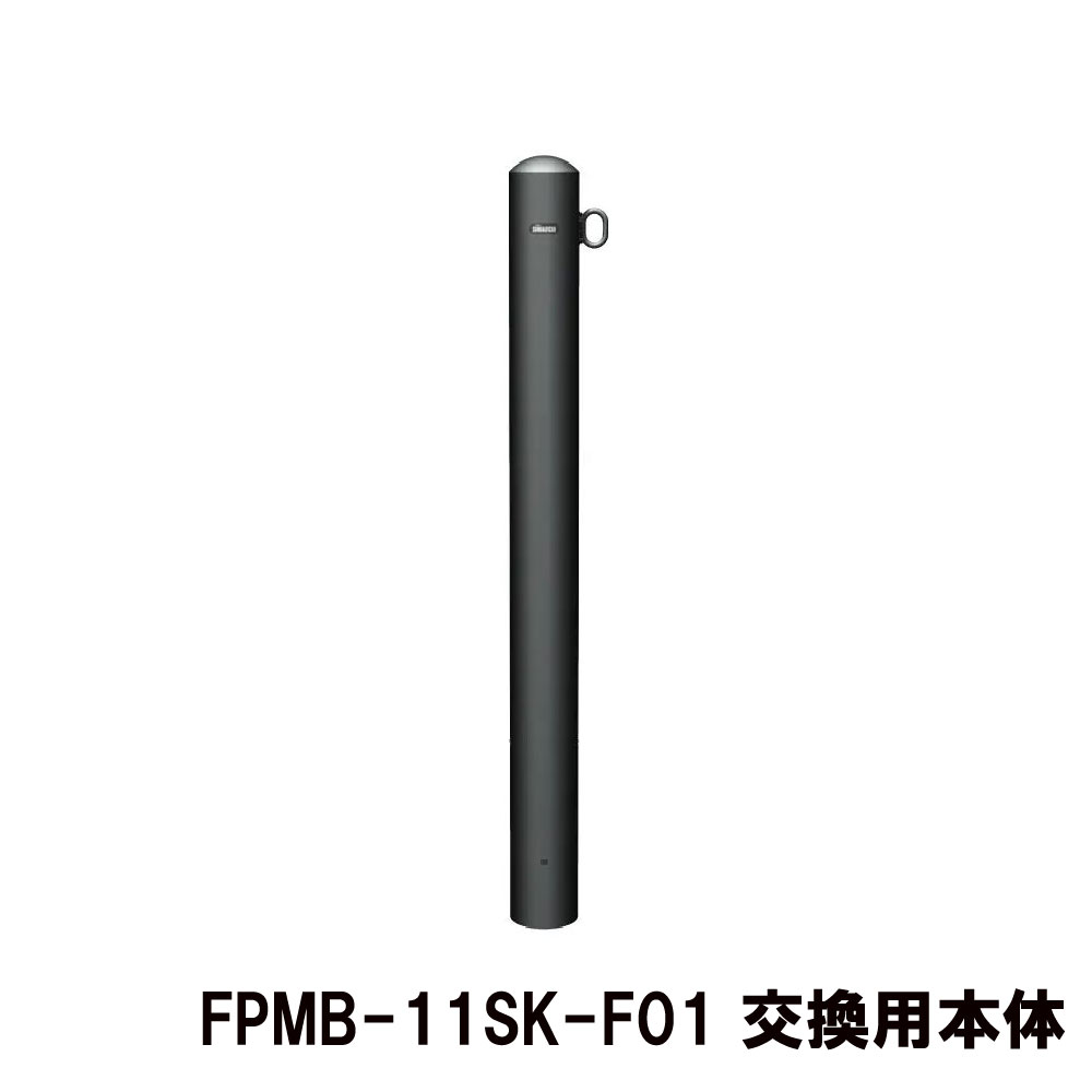【サンポール】【差込式カギ付】マットブラックピラー FPMB-11SK 片フック F-01 交換用本体