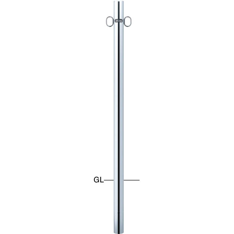 PA-48U-F11 ピラー 車止め 【両フック】【固定式】【※代引不可】