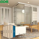 永大産業 間仕切戸 オープンウォール 3本引き戸×片引き戸 【デザインPN】変則L型 コーナープラン 固定枠154EIDAI Skism/スキスム 室内ドア 内...