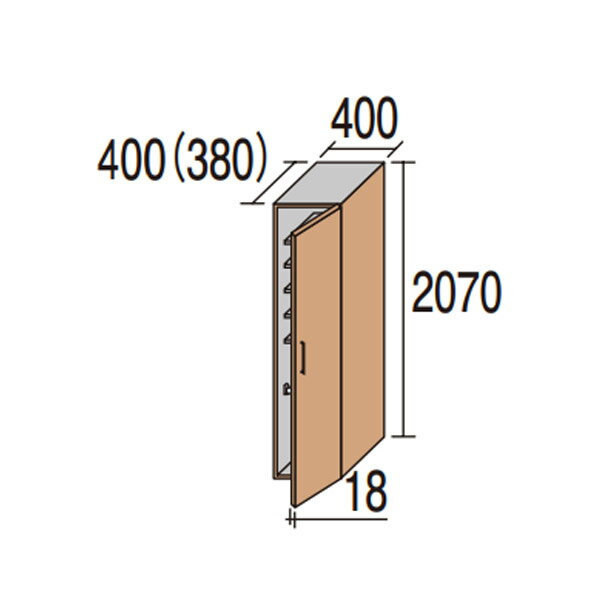 Panasonic ベリティス 玄関収納 コンポリア トールユニット(H2070用) 1.5型(W400) フラットタッチ 傘収納