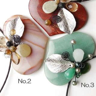 タイ 天然石ハートチョーカー メノウ/ジェイド 雑貨 プレゼント アジアン クリスマス レディース エスニック