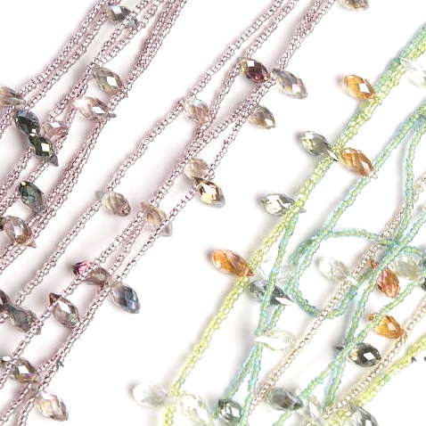 Rakuten - タイ ビーズ5連チェーンロングネックレス 4color アクセサリー プレゼント アジアン 母の日 レディース エスニック ネコポスOK
