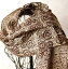 インド カラムカリプリント(木版染め)シルクコットンストール(ショール、スカーフ) ブラウン グレー系 レディース プレゼント アジアン 母の日 ネコポスOK +A+H
