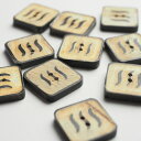 インド 手彫りボタン10個入りセット 四角 角型 二つ穴 プレゼント アジアン 母の日 ハンドメイド 手作り エスニック ネコポスOK ナチュラル素材