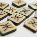 インド 手彫りボタン10個入りセット 四角 角型 二つ穴 プレゼント アジアン 母の日 ハンドメイド 手作り エスニック ネコポスOK ナチュラル素材