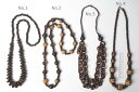 インドネシア ウッドビーズ ココナッツシェルビーズ ロング ネックレス ハンドメイド アクセサリー プレゼント アジアン 敬老の日 エスニック レディース