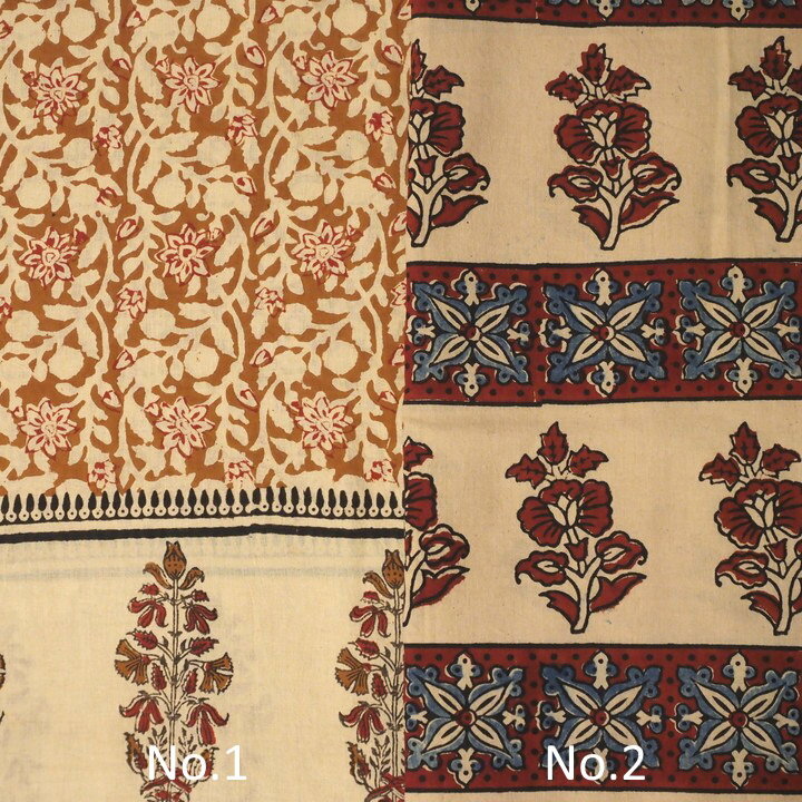 インド更紗 アジラック（アズラック）草木染めコットンスカーフ（ストール ドゥパタ) 幾何学 植物 プレゼント アジアン 母の日 インド綿