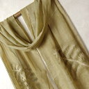 インド モダール刺繍ストール カーキ 植物 ネコポスOK レディース ファッション プレゼント アジアン 母の日 エスニック +H その1