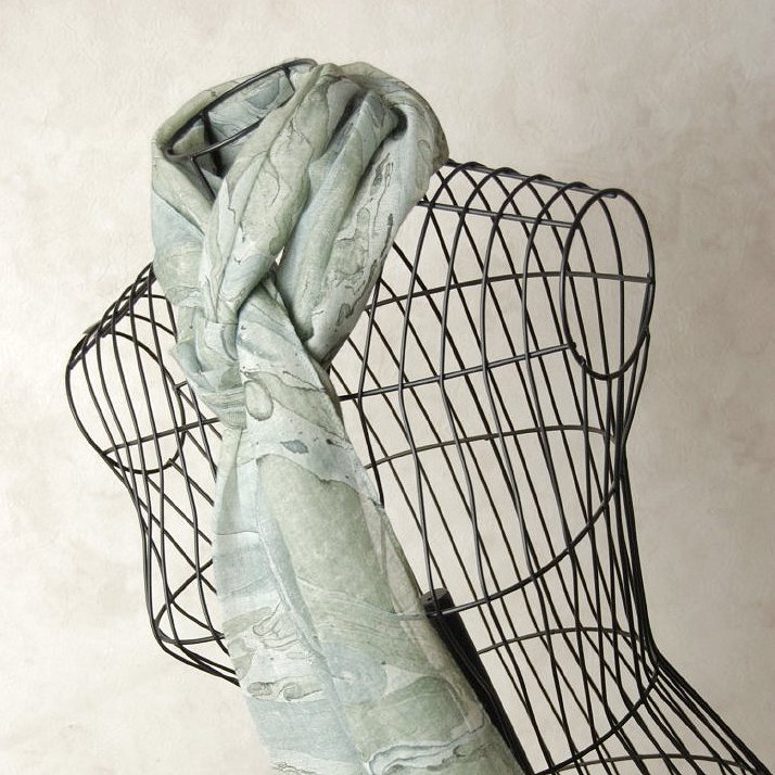 インド ウールマーブルストール グリーン レディース ファッション プレゼント アジアン クリスマス エ..