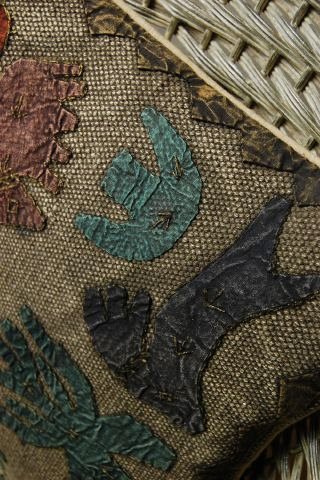 インド アップリケ ストーンウォッシュコットンダリークッションカバー 【母の日】【プレゼント】【アジアン】【インド綿】【インテリア】【エスニック】【コットン】【税込3,980円で送料無料！】