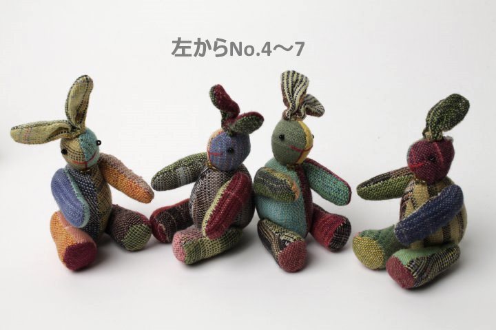 タイ 手織りコットン パッチワーク ハンドメイド うさぎの縫いぐるみ 置物 プレゼント アジアン 敬老の日 エスニック メンズ レディース ouija-10012288 アジアの布 ウィージャ サンプル画像3
