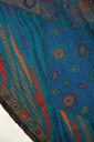 インド ジャカード織りベッドカバー ( カシミア スタイル ) シングル ブルー グリーン系 プレゼント アジアン 母の日 ハンドメイド 手作り クラフト エスニック インテリア コットン +H 2