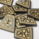 インド 手彫りボタン10個セット 四角 角型 人 二つ穴 プレゼント アジアン 母の日 ハンドメイド 手作り エスニック ネコポスOK ナチュラル素材