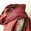 インド ウエストベンガル州の手刺繍 シルク大判ストール(スカーフ、ショール) プレゼント アジアン 敬老の日 インテリア エスニック メンズ レディース A+H