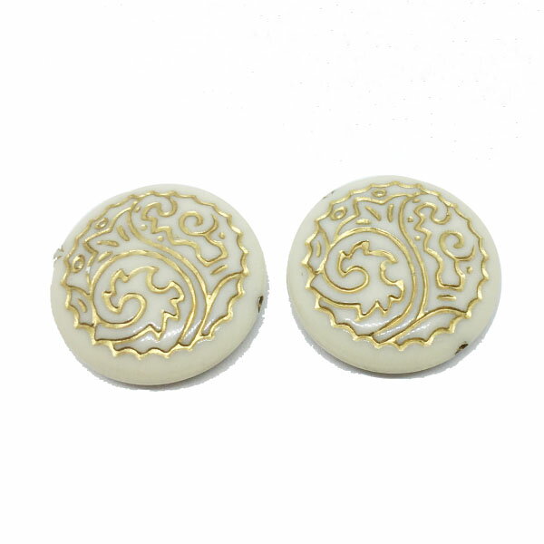 アクリルガライリビーズNo.18(25mm)4個入 アイボリー