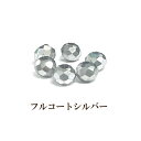 ガラスビーズ ボタンカット(約2.5×3mm)約155個入 【フルコートシルバー】