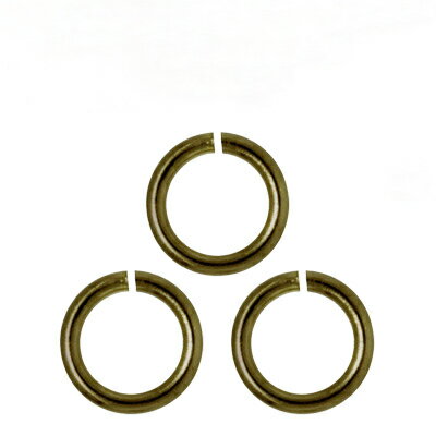 基礎金具 丸カン (1×6mm) 【(J)真鍮古美/国内メッキ】約5グラム入(約35個程度)