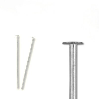 基礎金具 Tピン (0.7×20mm) 【ロジウム(銀色)】約5グラム入(約55本程度)